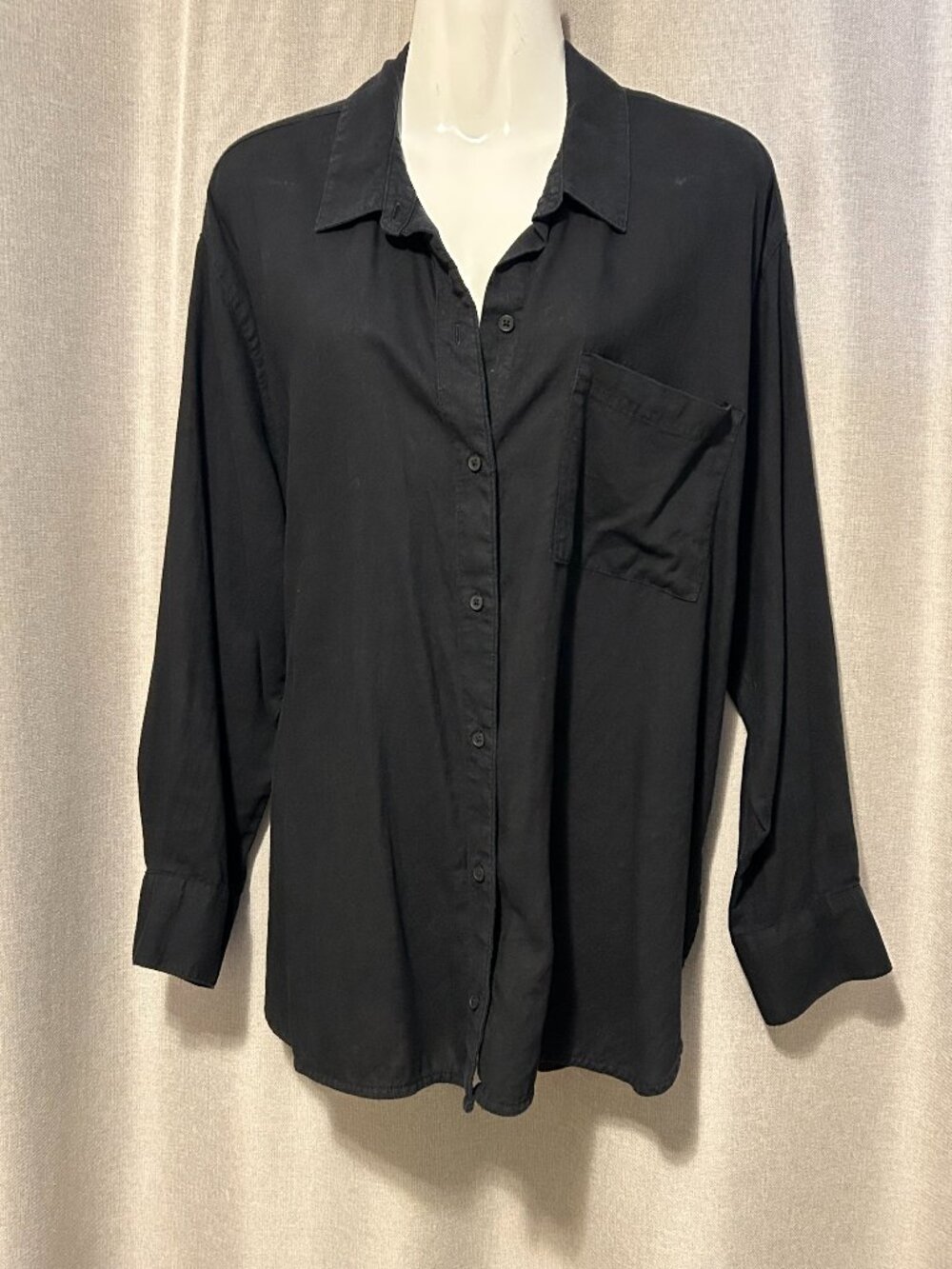 Old Navy Black Jack Linen Blend Boyfriend Shirt - Size XL